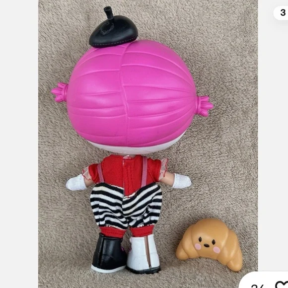 Lalaloopsy Littles Sister Sherri Charades (mime)Doll. Pink, Black& White. No Dog - Picture 2 of 10